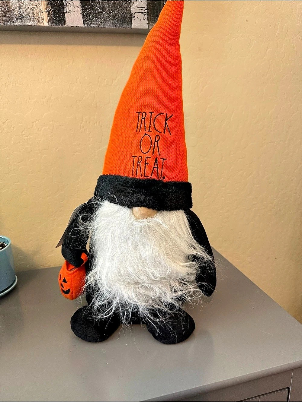 Rae Dunn Trick or Treat Halloween Plush Gnome Decor NWT
